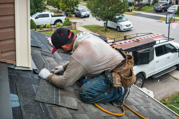 Professional Roofing technician working in Weston, NJ